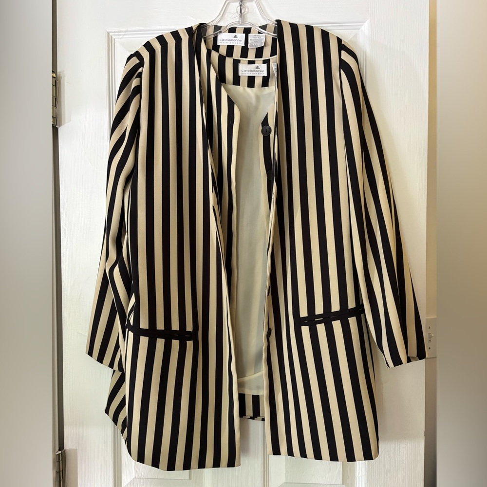Striped jacket and vest matching set